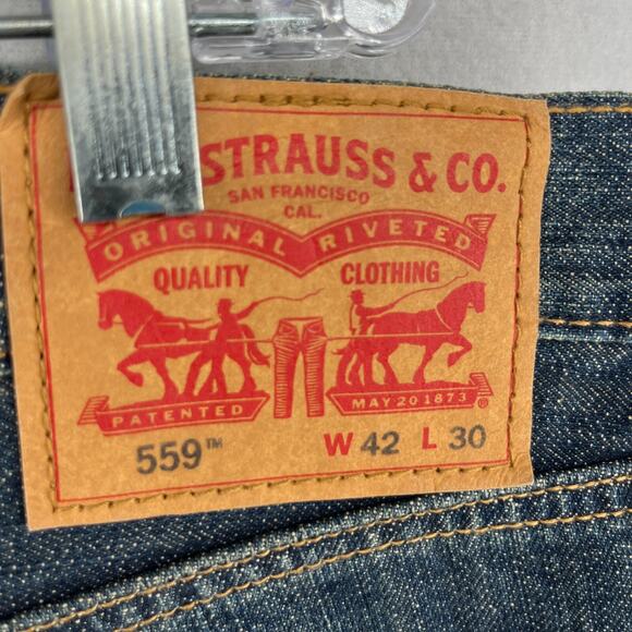 LEVIS 559 Jeans Mens 42x30 Relaxed Straight Fit Stretch Cotton Wash Blue NEW - Picture 9 of 16